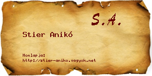 Stier Anikó névjegykártya
